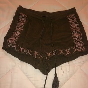 Olive Green with Pink Detail shorts